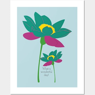 Lotus flower quotes to inspire your day ( Print on Back ) Posters and Art